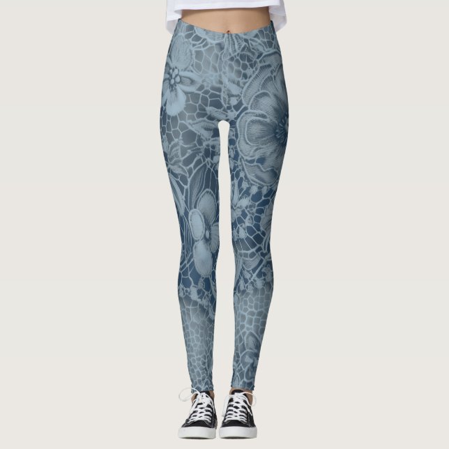 Leggings "Dentelle Vintage Sapphire douce" (Devant)