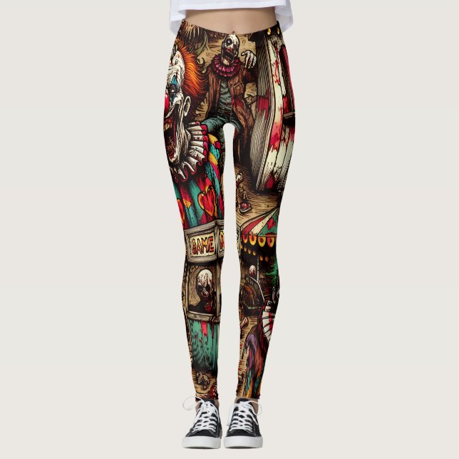Leggings Déplaisant Clown Carnaval Zombie Halloween (Devant)