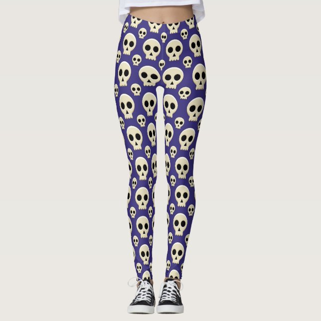 Leggings Déplaisant Cute Kawaii Goth Motif crâne (Devant)