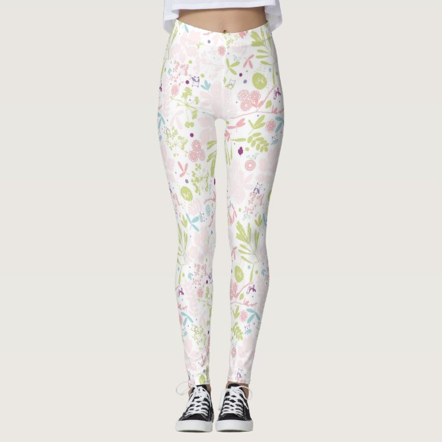 Leggings déploiement de motif floral (Devant)