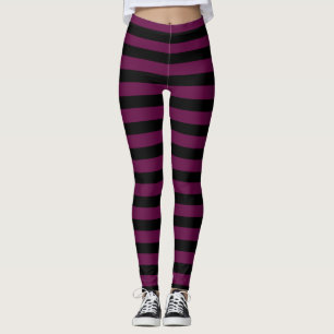 Leggings Des bandes d'Halloween violettes et noires