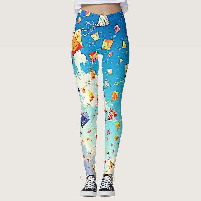 Leggings Des cerfs-volants joyeux grimpent en flèche (Devant)
