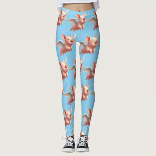 Leggings Des cochons mignons qui volent béatiment dans le c