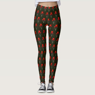 Leggings Des dizaines de jolis tulipes rouges sur moderne p