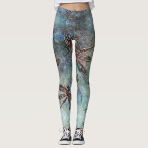 Leggings Des libellules pointues en bronze sur un ciel magi
