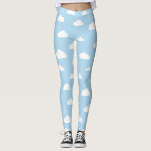 Leggings Des nuages de caricatures blanches sur le Motif Ar