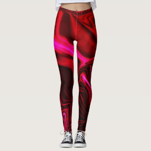 Leggings Des ondulations roses sur le rose rougeâtre, légèr