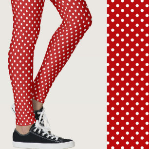 Leggings Des points rouges et blancs, un motif moderne et t