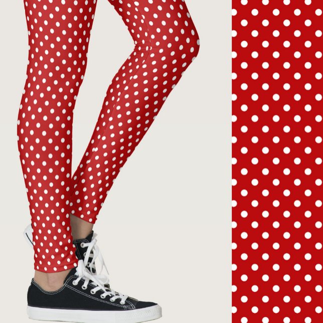 Leggings Des points rouges et blancs, un motif moderne et t (Créateur téléchargé)