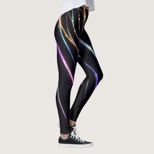 Leggings Des rayures colorées brillent
