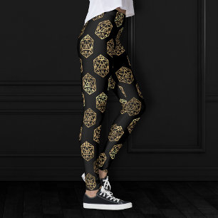 Leggings Dés RPG Gold Imaginaire Retro Tabletop PnP Gamer