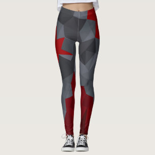 Leggings Des triangles gris, rouges disposés aléatoirement.