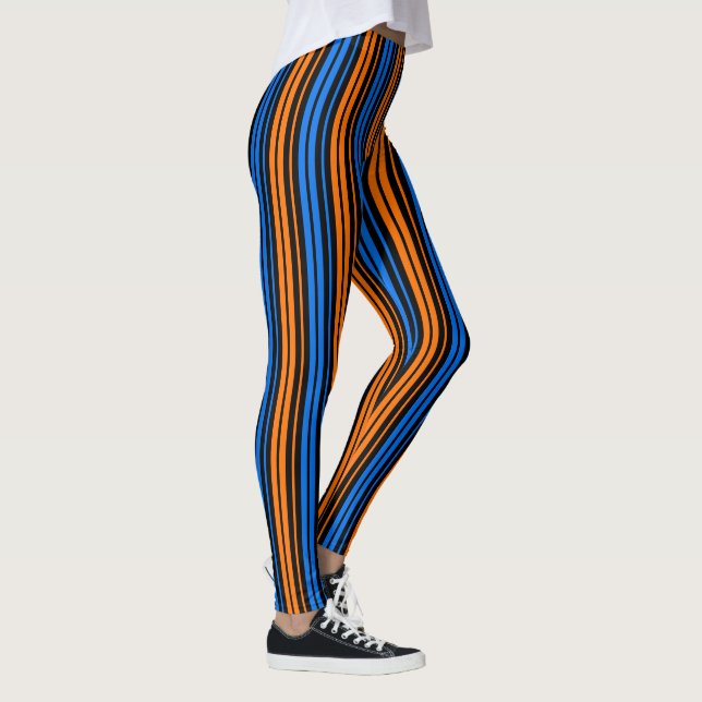 Leggings Design à rayures verticales bleu orange bleu   (Droite)