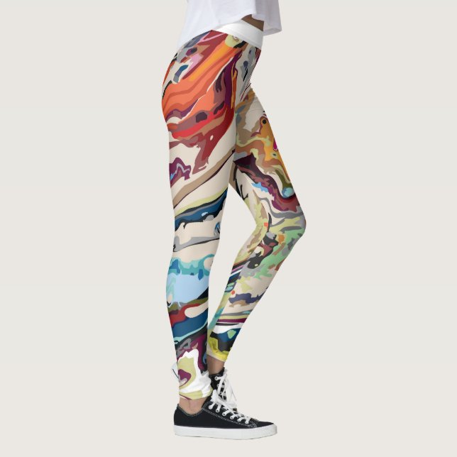 Leggings design abstrait marbré motif (Droite)