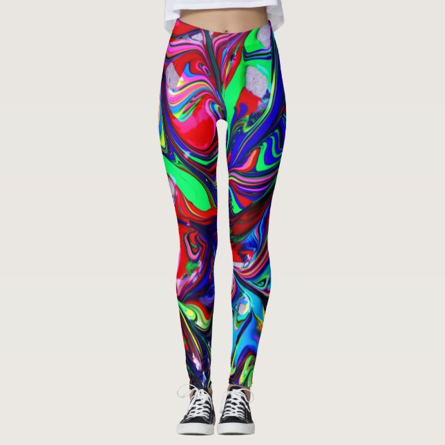 Leggings Design abstrait sauvage et fou (Devant)