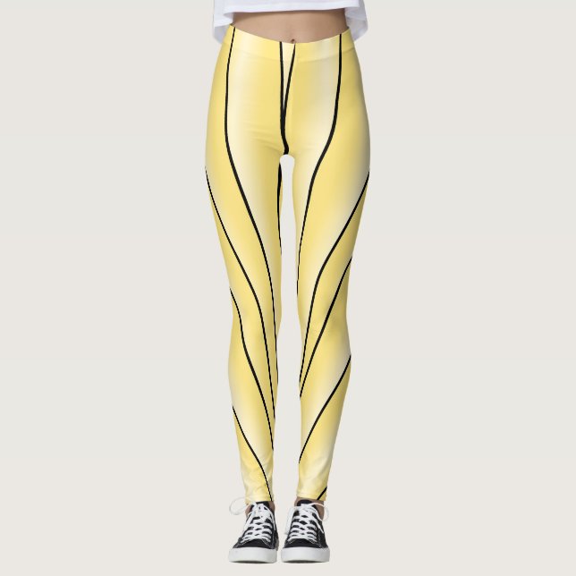 Leggings Design Art déco Jaune (Devant)