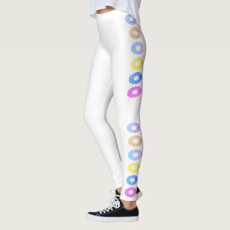 Leggings Design blanc des cercles Miami