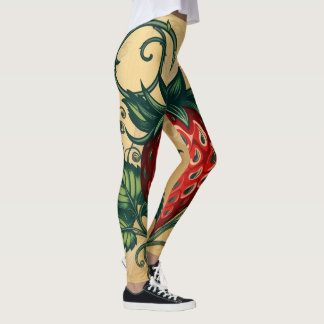 Leggings Design d'art fraise