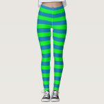 Leggings Design de bandes bleues et vertes<br><div class="desc">Bleu et vert lignes horizontales Stripes sans couture Motif Design Arrière - plan Imprimer</div>