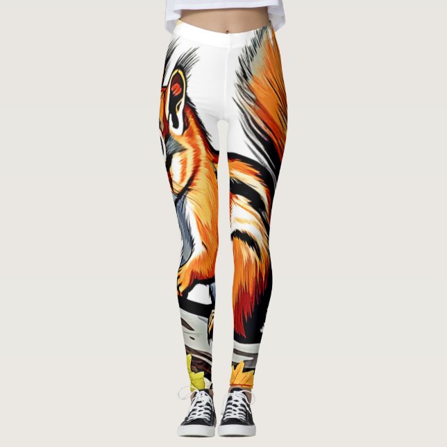 Leggings Design de charme d'écureuil d'automne (Devant)