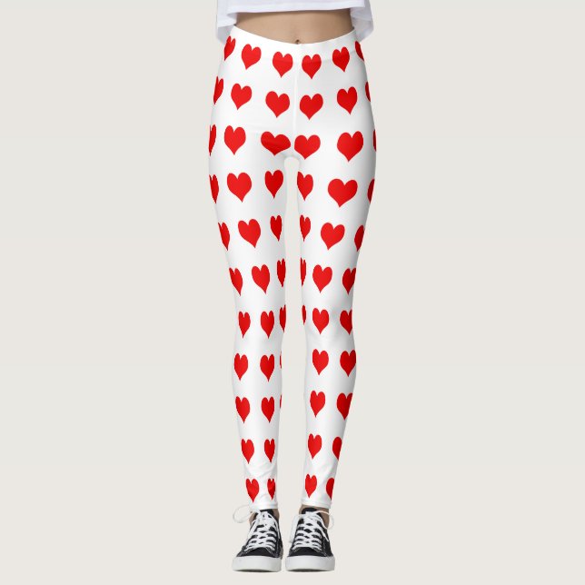 Leggings Design de coeur rouge mignon (Devant)