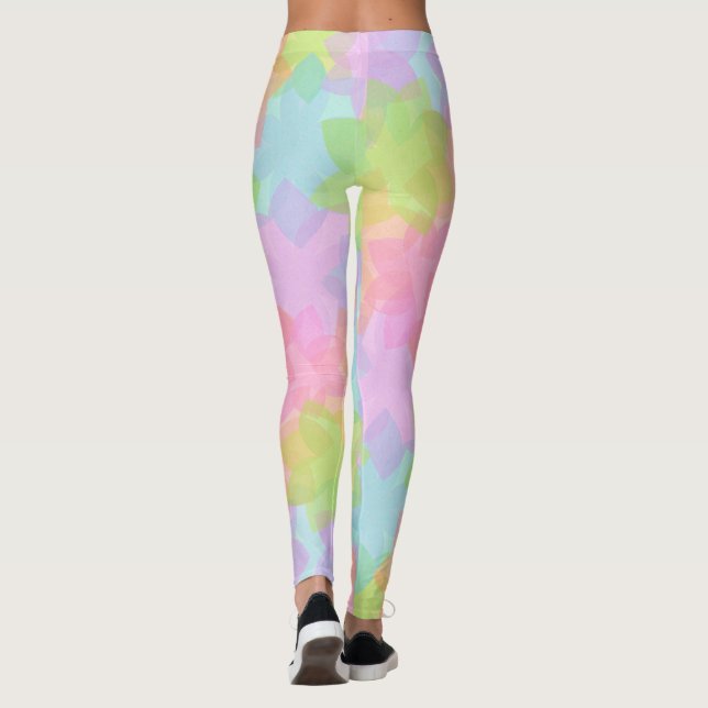 Leggings Design de fleurs couleur arc-en-ciel, Beaucoup de  (Dos)
