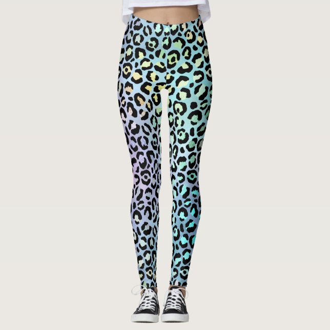 Leggings Design de la série Leopard Iridescente 8 (Devant)