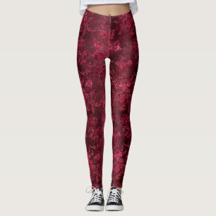 Leggings Design de la série Velvet Bourgogne 3