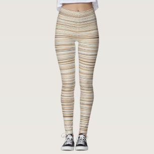 Leggings Design de lignes brunes abstraites