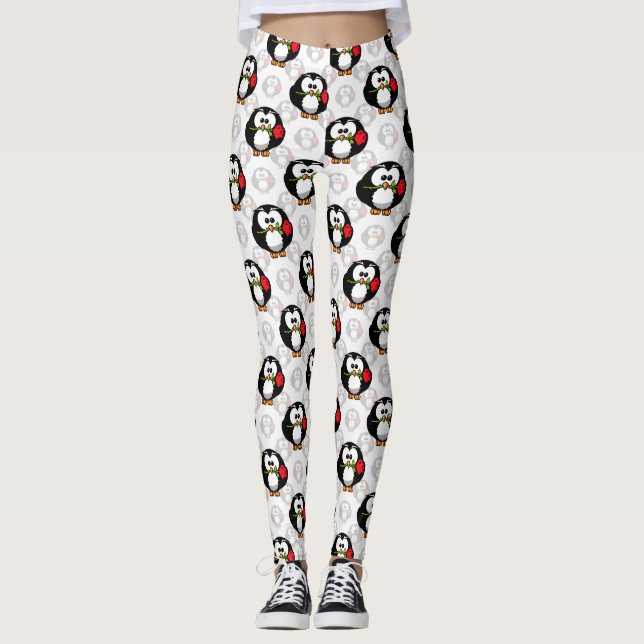 Leggings Design de Motif de surface de pingouin mou Imprime (Devant)