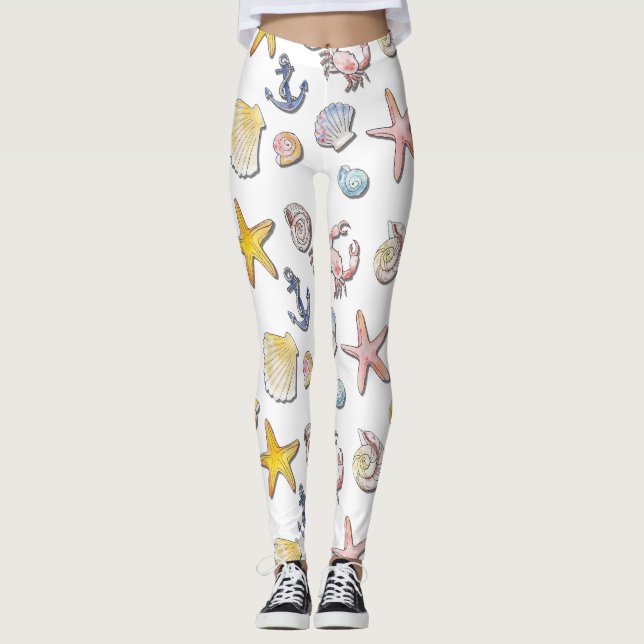 Leggings Design de plage simple et agréable (Devant)