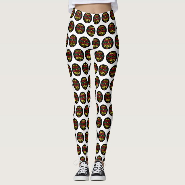 Leggings Design de reggae avec des citations positives et d (Devant)