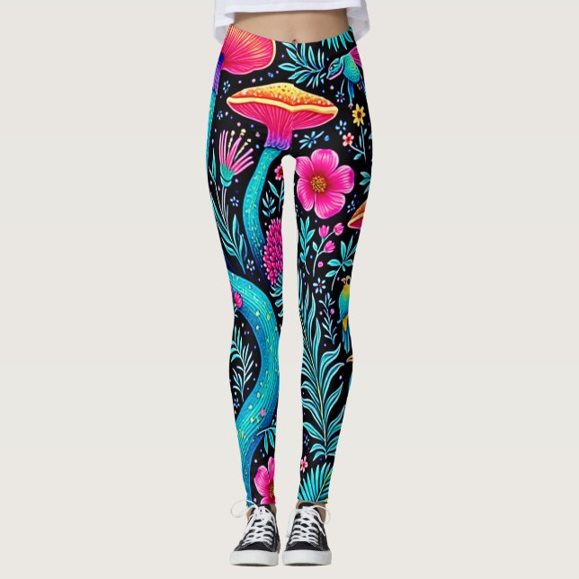 Leggings Design de rêve fantaisiste enchanté de forêt (Devant)