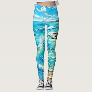 Leggings Design de scène rocheuse côtière