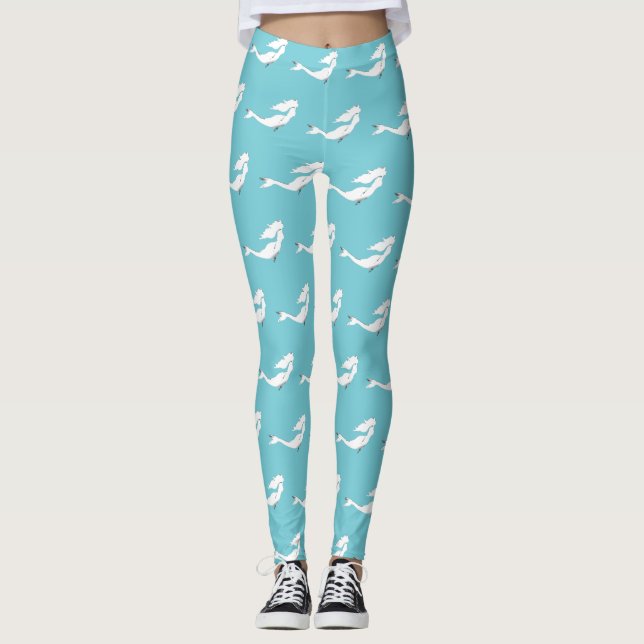 Leggings Design de sirènes blanches sous-marines Thunder_Co (Devant)