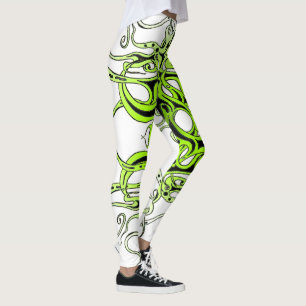 Leggings Design de tatouage Tribal Personnalisé Vert