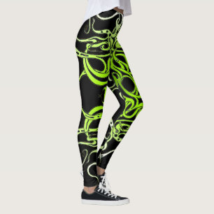 Leggings Design de tatouage Tribal Personnalisé Vert