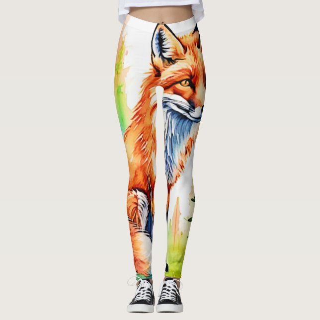 Leggings Design de vue Forest Fox (Devant)