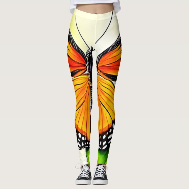 Leggings Design détaillé de l'aile papillon (Devant)