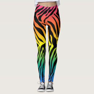 Leggings Design d'impression de peau de tigres arc-en-ciel 