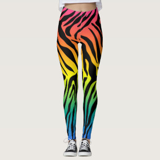 Leggings Design d'impression de peau de tigres arc-en-ciel 