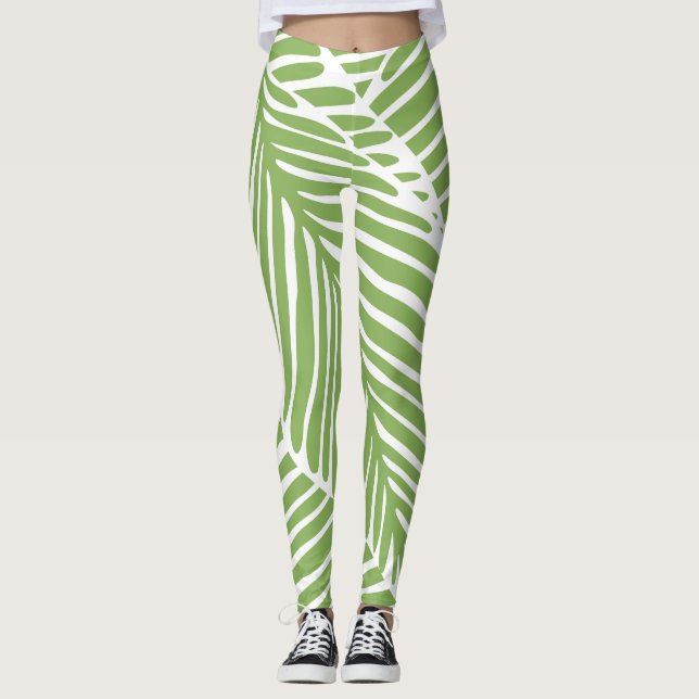 Leggings Design d'impression plante vert tropical (Devant)