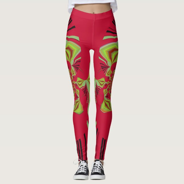 Leggings Design élégant citron rouge design motif (Devant)