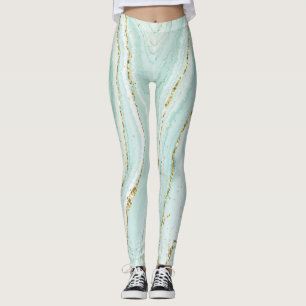 Leggings design élégant de marbre liquide peint à la main a