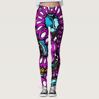 Leggings Design élégant Haute Mode violet bleu abstrait Des