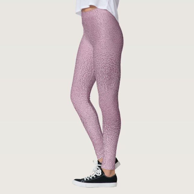 Leggings Design en verre rose chatoyant (Gauche)