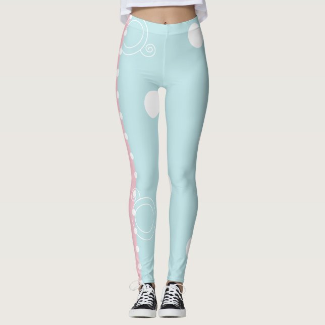 Leggings Design encre rose/bleu (Devant)