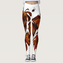 Leggings Design exclusif. Orange brun fou