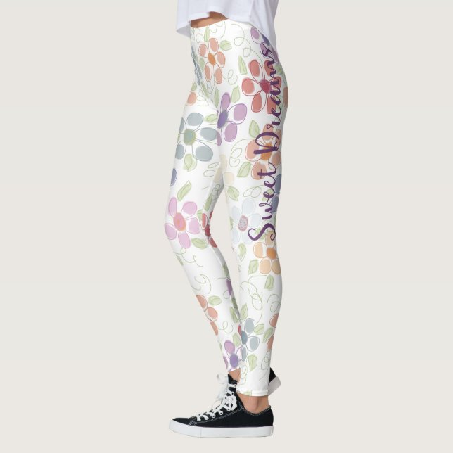 Leggings Design Fleuri élégant (Gauche)