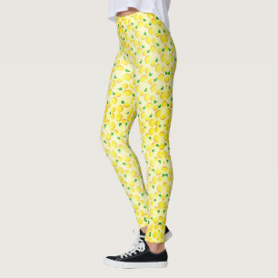 Leggings design frais avec citrons jaunes